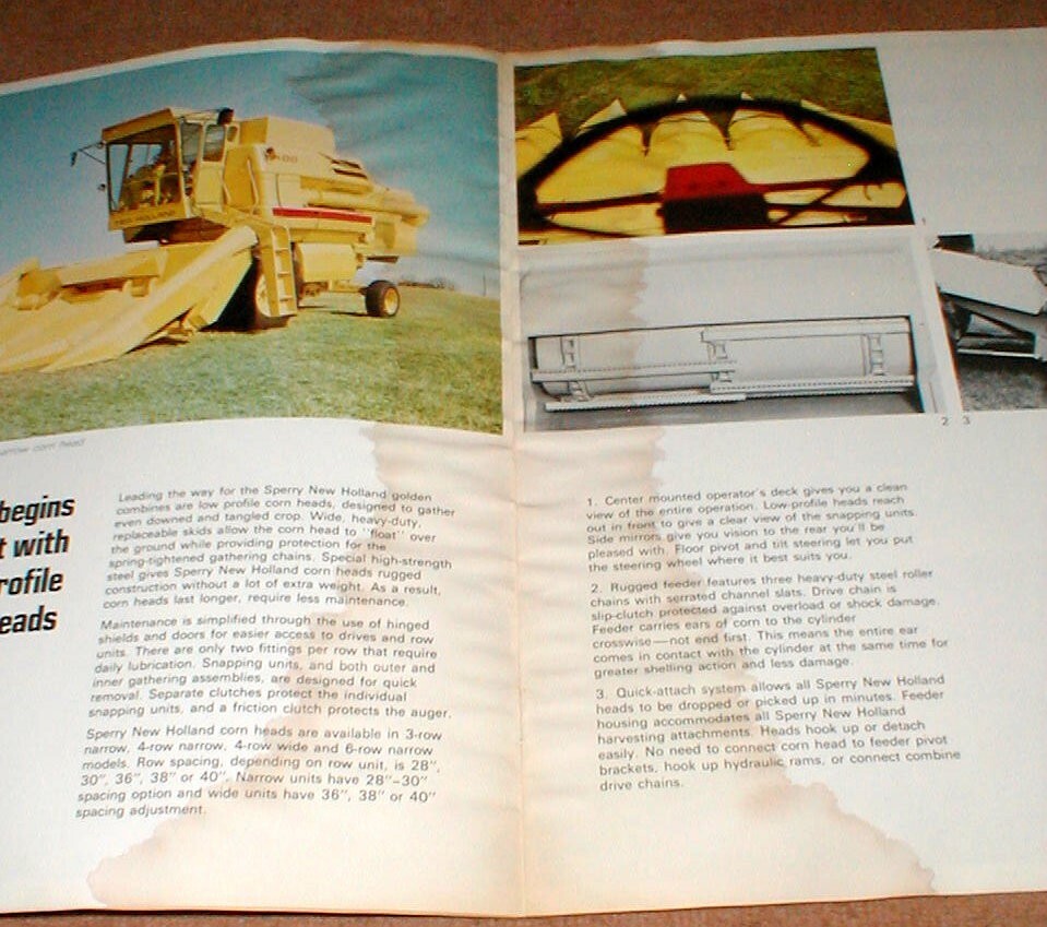 Sperry New Holland Corn Combine 1974 Full Color 16 Page Dealer Brochure