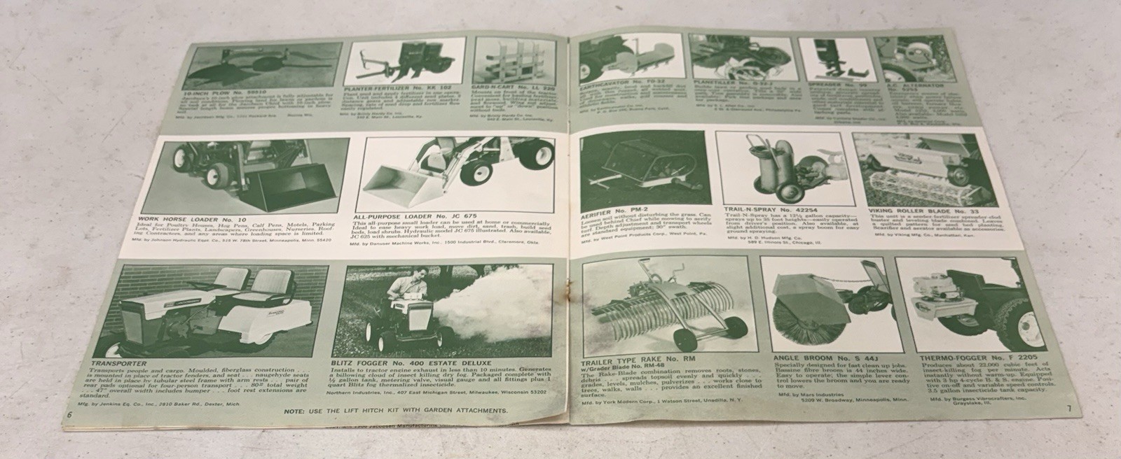 Vintage 1966 Jacobsen Chief Tractor Attachments Advertising Brochure, Catalog