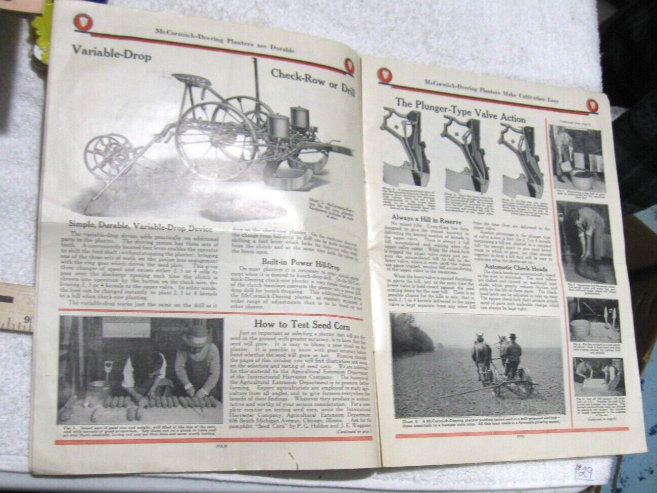 VINTAGE 1907 McCORMICK DEERING HORSE DRAWN CORN PLANTERS AND DRILLS BROCHURE