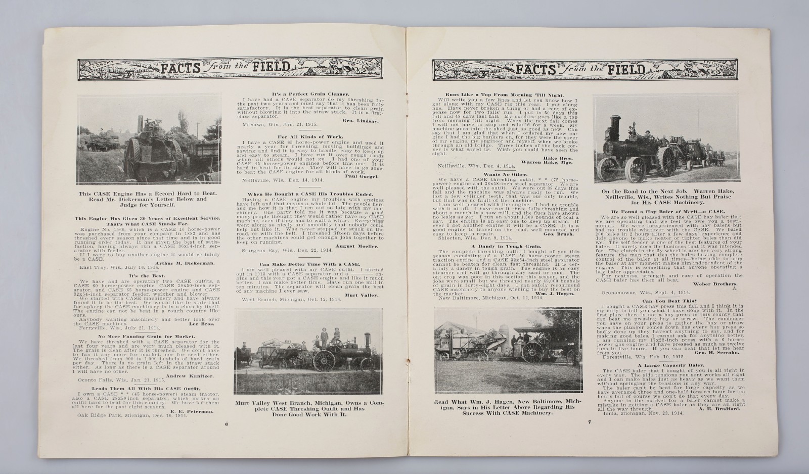Vintage 1915 J.I. Case Facts From The Field Booklet Racine Wisconsin