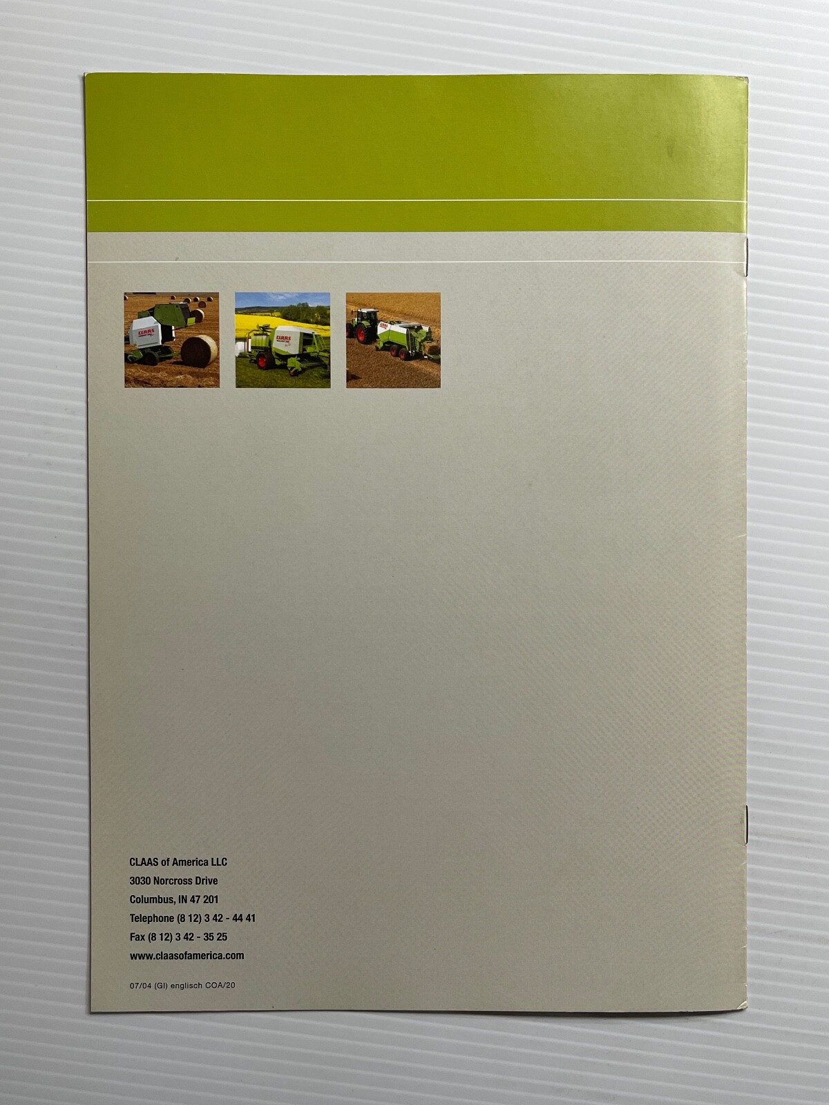 CLAAS Rollant 160 Round Baler Sales Brochure *2004* (Showroom Sales Book)