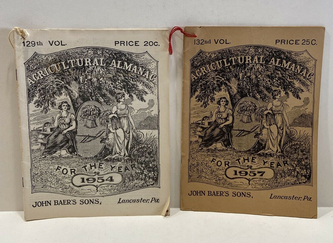 John Baer’s Sons Agricultural Almanacs 1954 & 1957