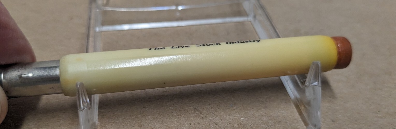 Vintage L. C. Blank Veterinarian Phone 107 Emerson Iowa IA Bullet Pencil