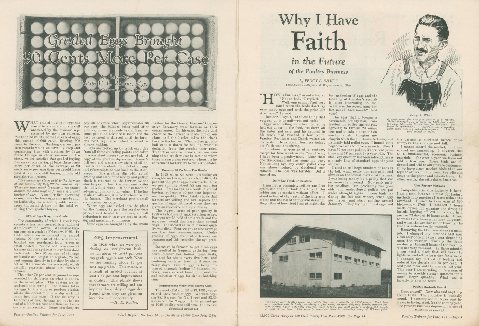 1931 June Poultry Tribune Chicken Farm Eggs Coop Chicks Advertising Magazine USA