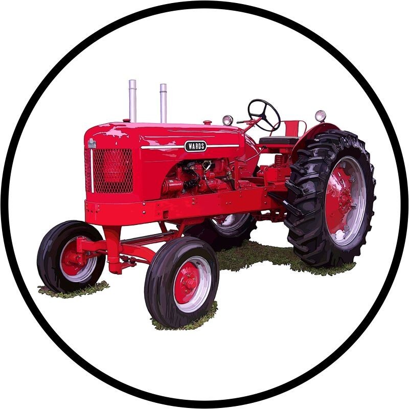 Montgomery Wards Tractor NEW Sign: 18&Prime; Dia. Round USA STEEL XL- 4 LBS