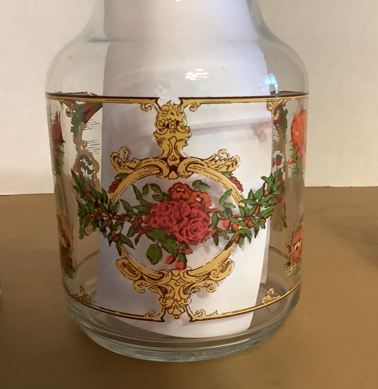 Vintage The Old Farmers Almanac Juice Set Carafe And 2 Glasses