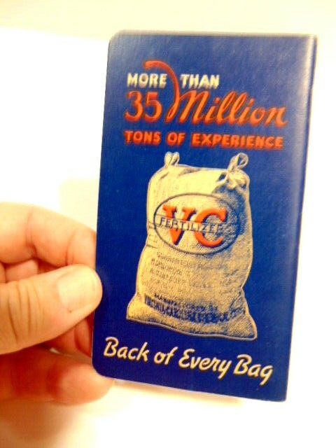 used Virginia-Carolina Fertilizers advertising notebook: 1938 & 1939 calendars