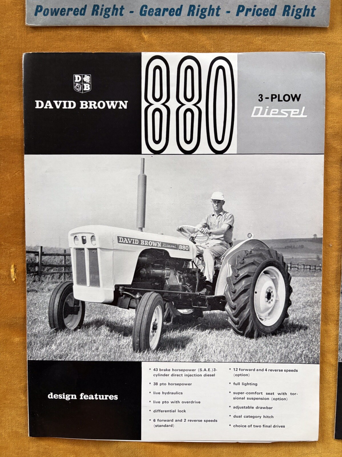 David Brown Diesel 990 880 Tractor Sales Brochure Lot of (4) 3-Plow 4-Plow