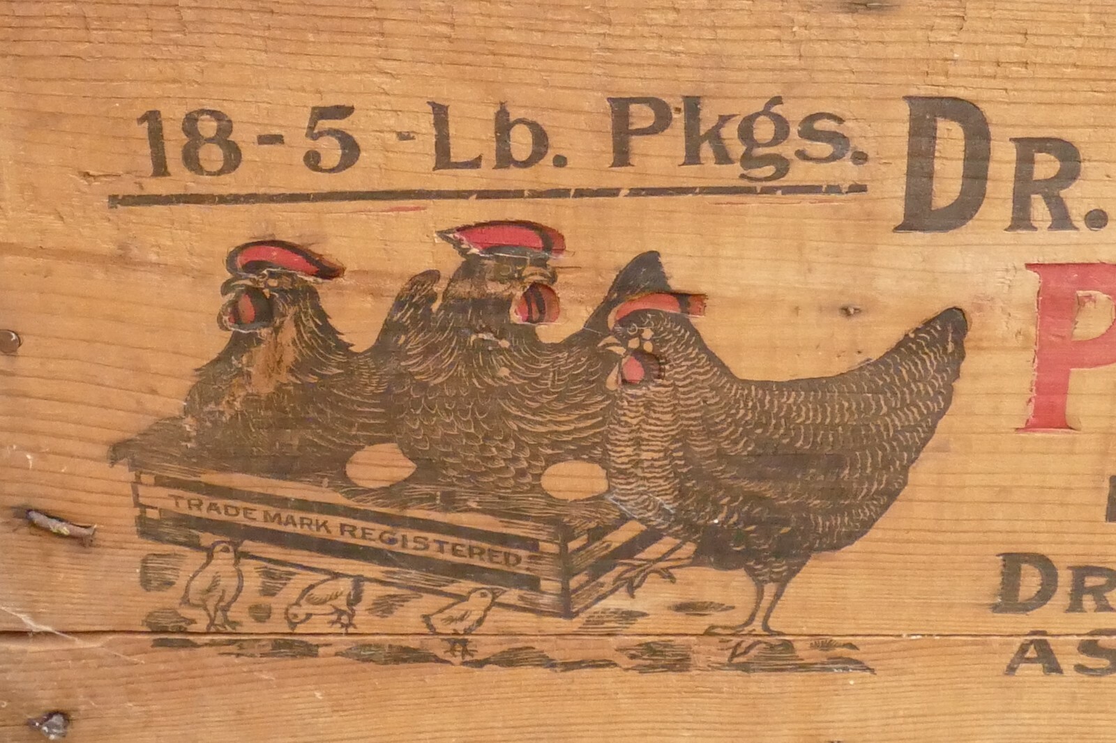 Vintage Dr Hess & Clark Poultry Wood Egg Crate Box Advertising Ashland, Ohio
