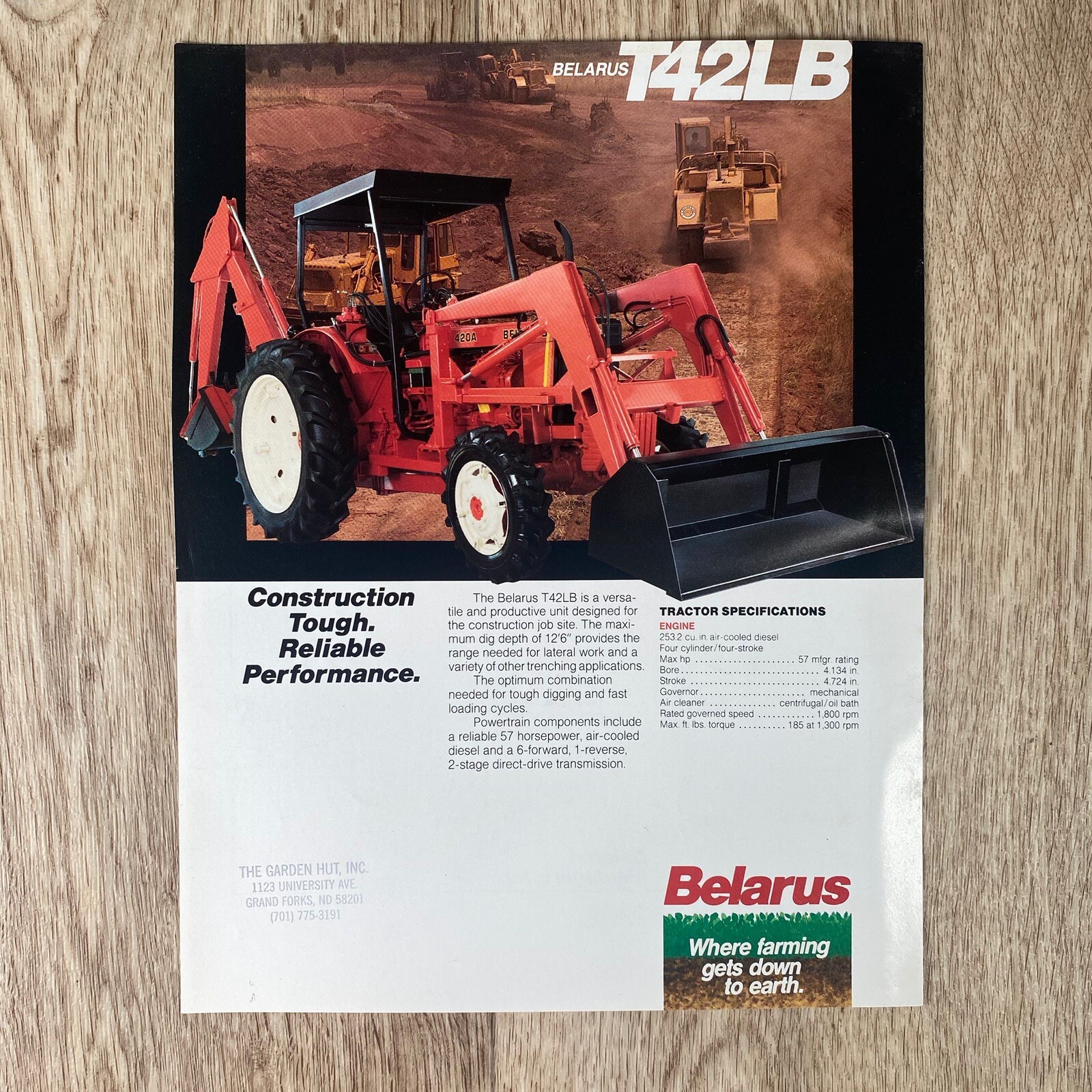 Belarus T42LB Sales Brochure Backhoe Loader Tractor Dealer&rsquo;s Advertisement