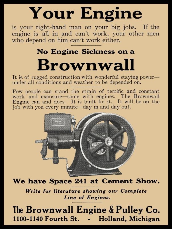 1917 Brownwall Gas Engine of Holland, Michigan NEW Metal Sign: 9×12&Prime; Ships Free