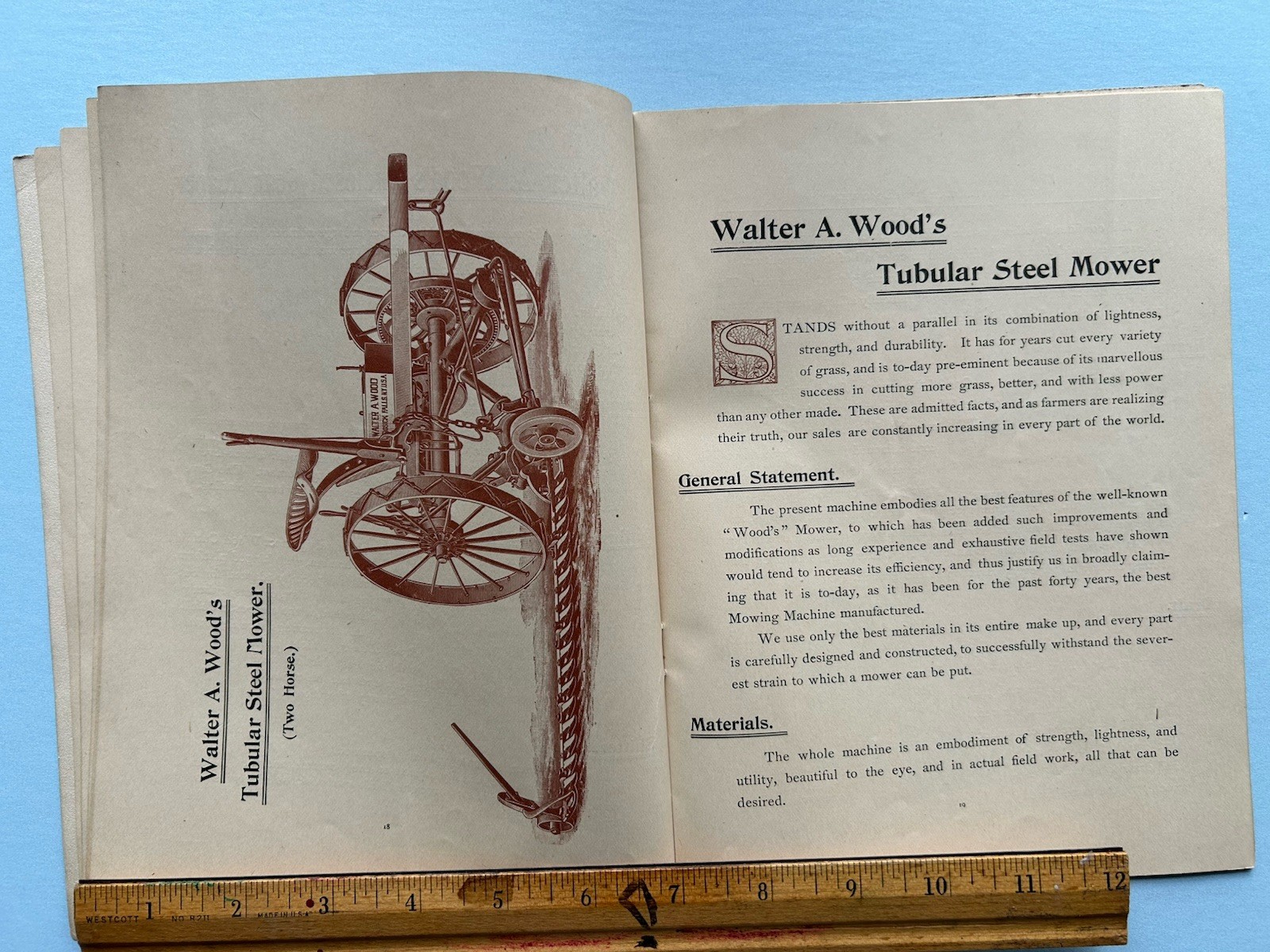 Antique Walter A. Wood Mowing & Reaping Machine Farm Machinery Catalog Jan 1895