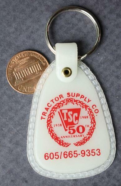 1988 Minot ND Tractor Supply Company 50th Anniversary Glow in the Dark Keychain+