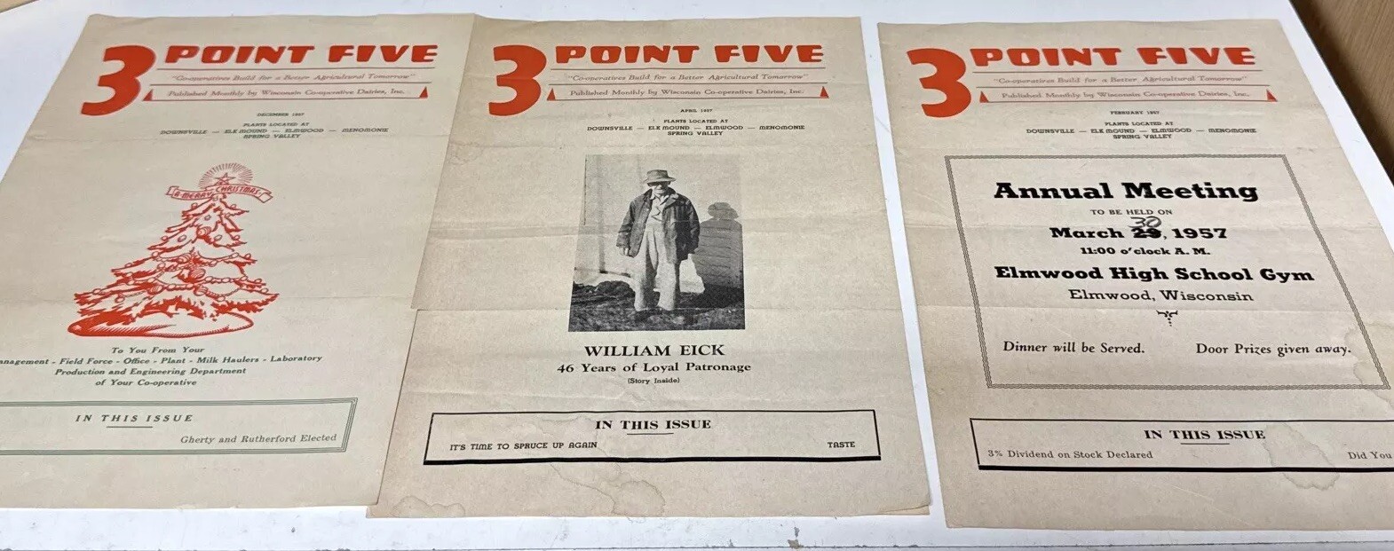 VTG 1957 3 Point Five WI Dairy CO-OP 3 Pamphlets Farming Agriculture Menomonie