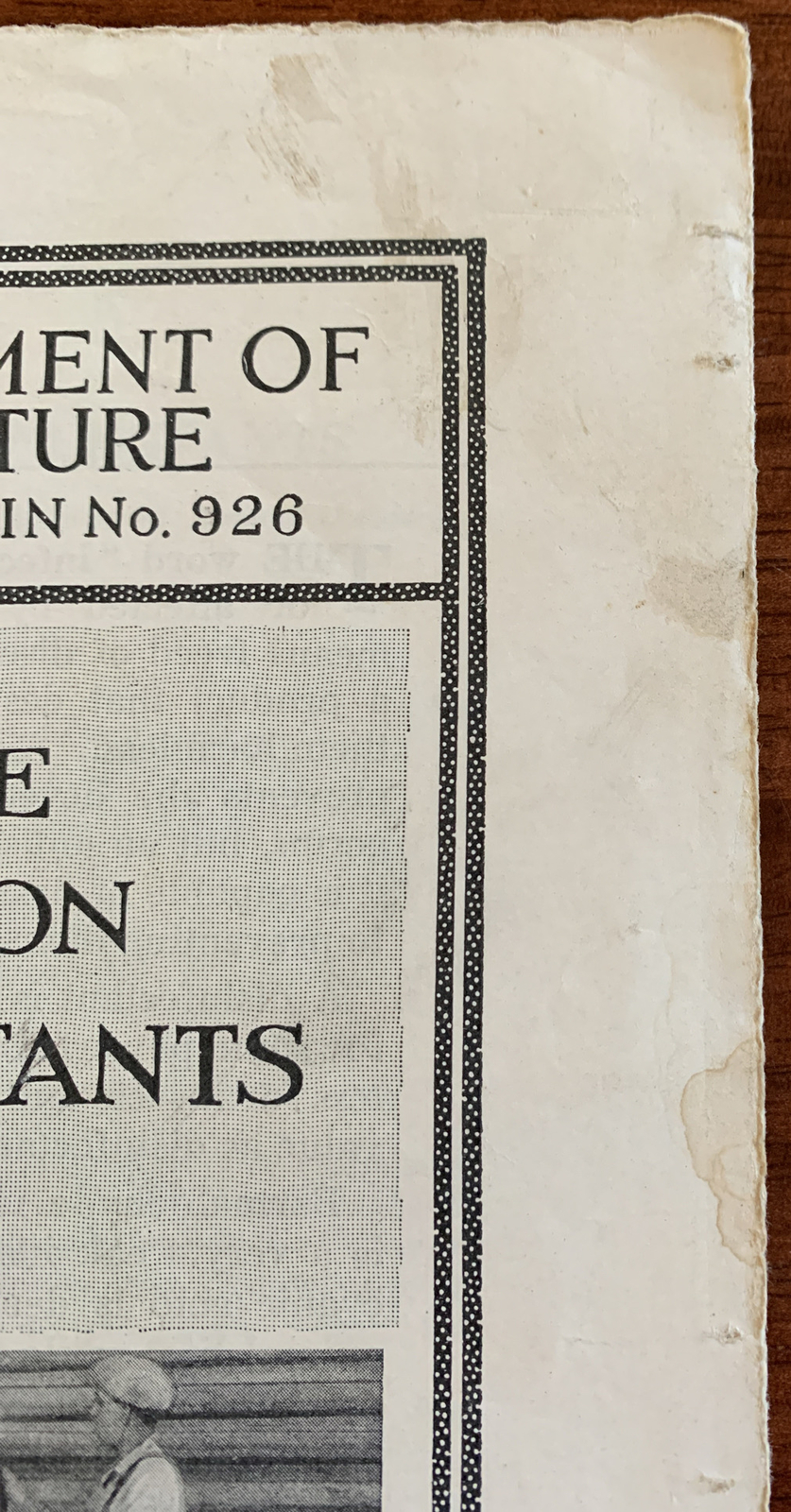 US Department of Agriculture Farmers Bulletin NO. 926 Some Common Disinfectants