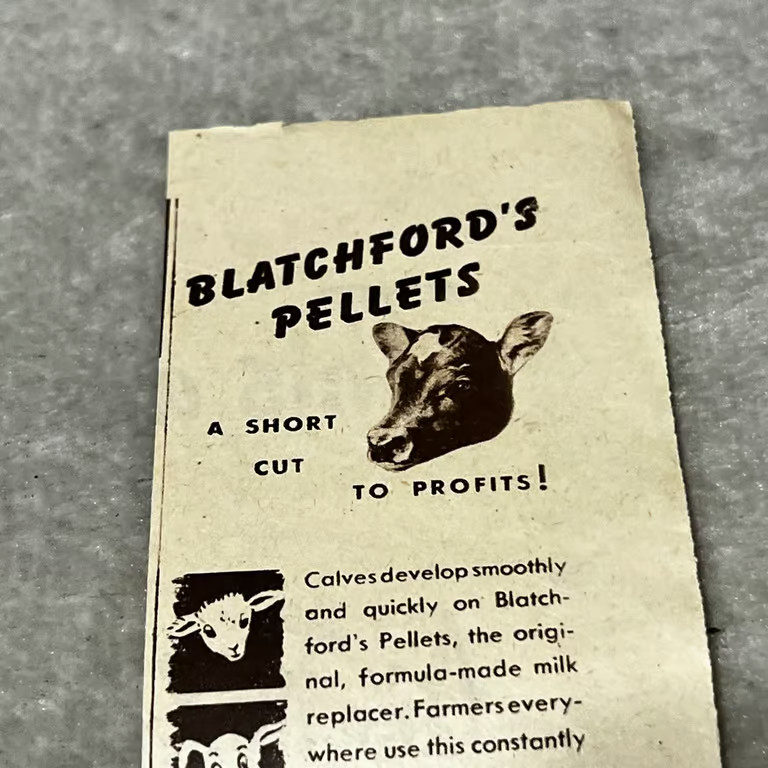 1930s Vintage Ad Blatchfords Pellets Farming Livestock K