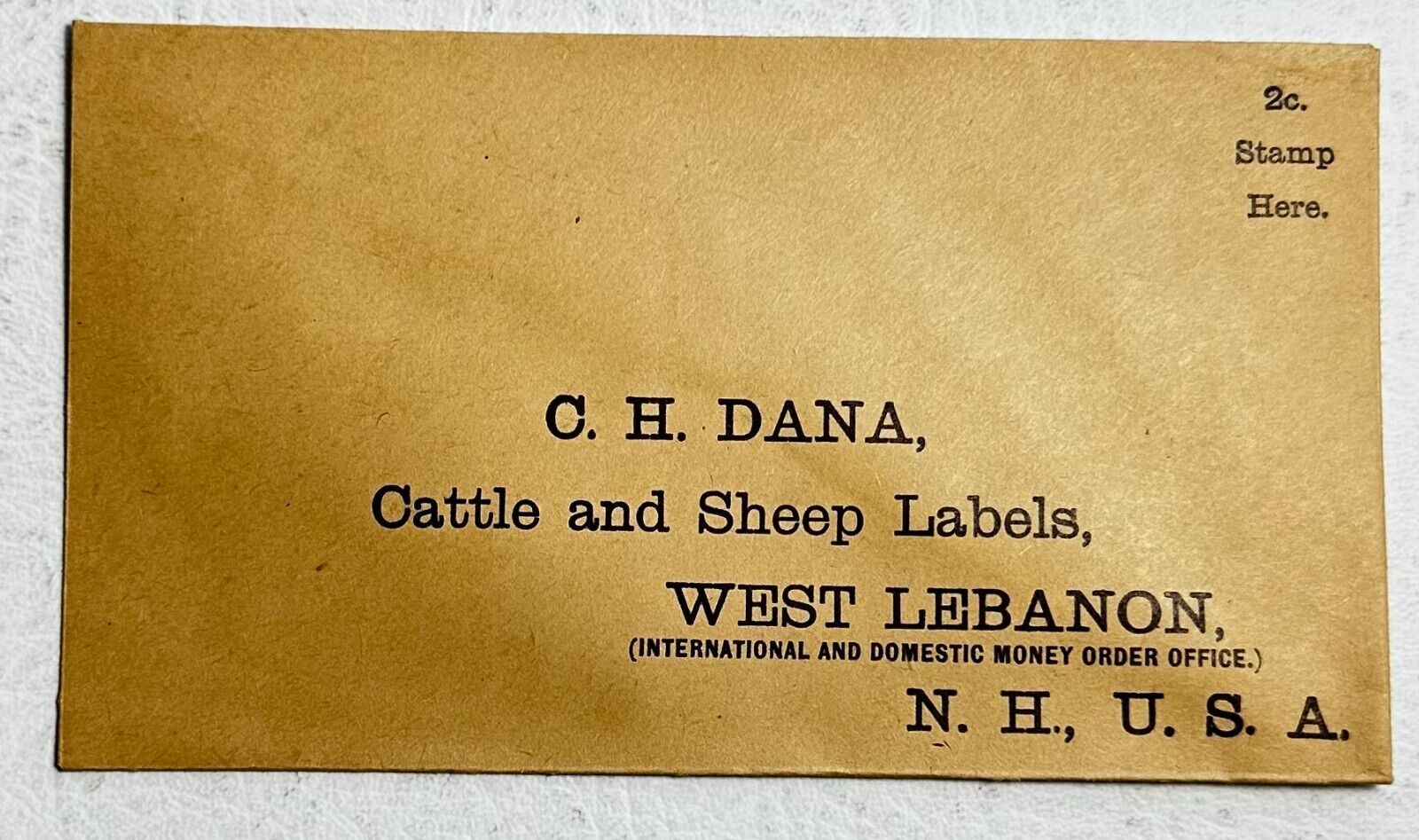 1900s R.H. Dana Stock Labels Catalog Breeder Memorandum Envelope WEST LEBANON NH