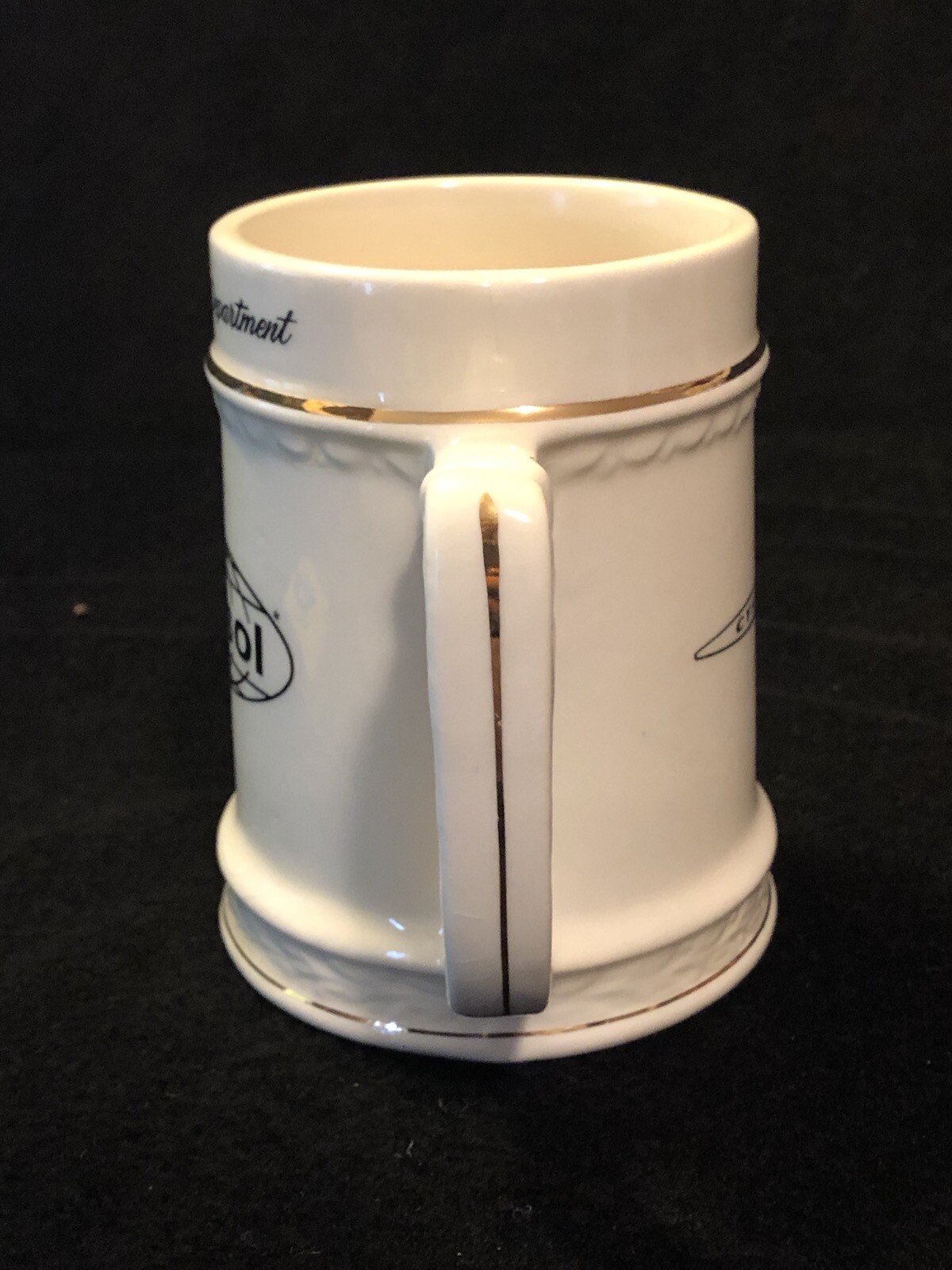Vtg Tramisol Ceramic Advertising Mug Animal Health Dept Sheep Cow Dewormer Vet