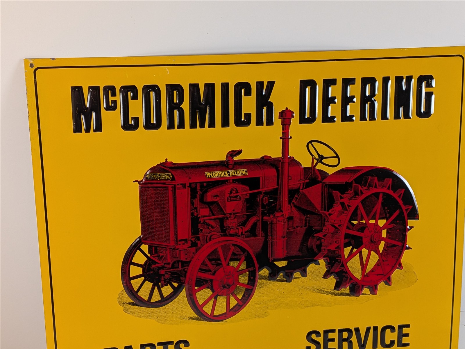 McCormick Deering Parts Service Tractor 14&Prime; Tin Sign