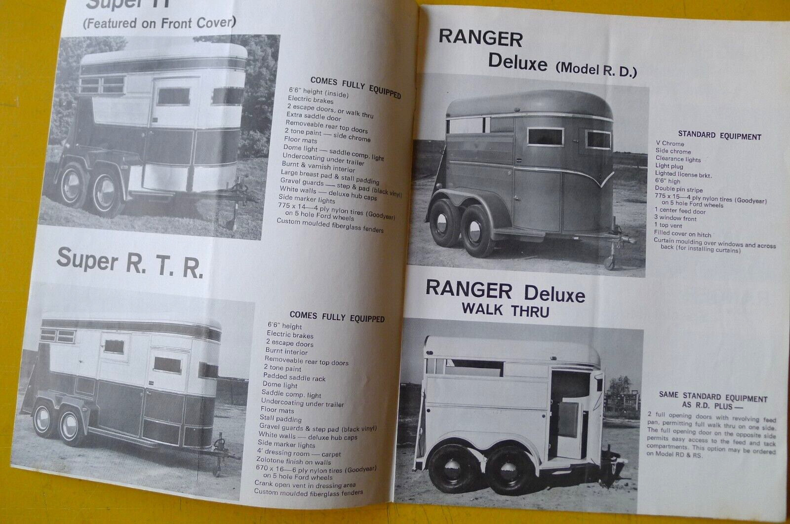 1960s-1970s Vintage CIRCLE H TRAILER Horse & Livestock Trailer Sales BROCHURE