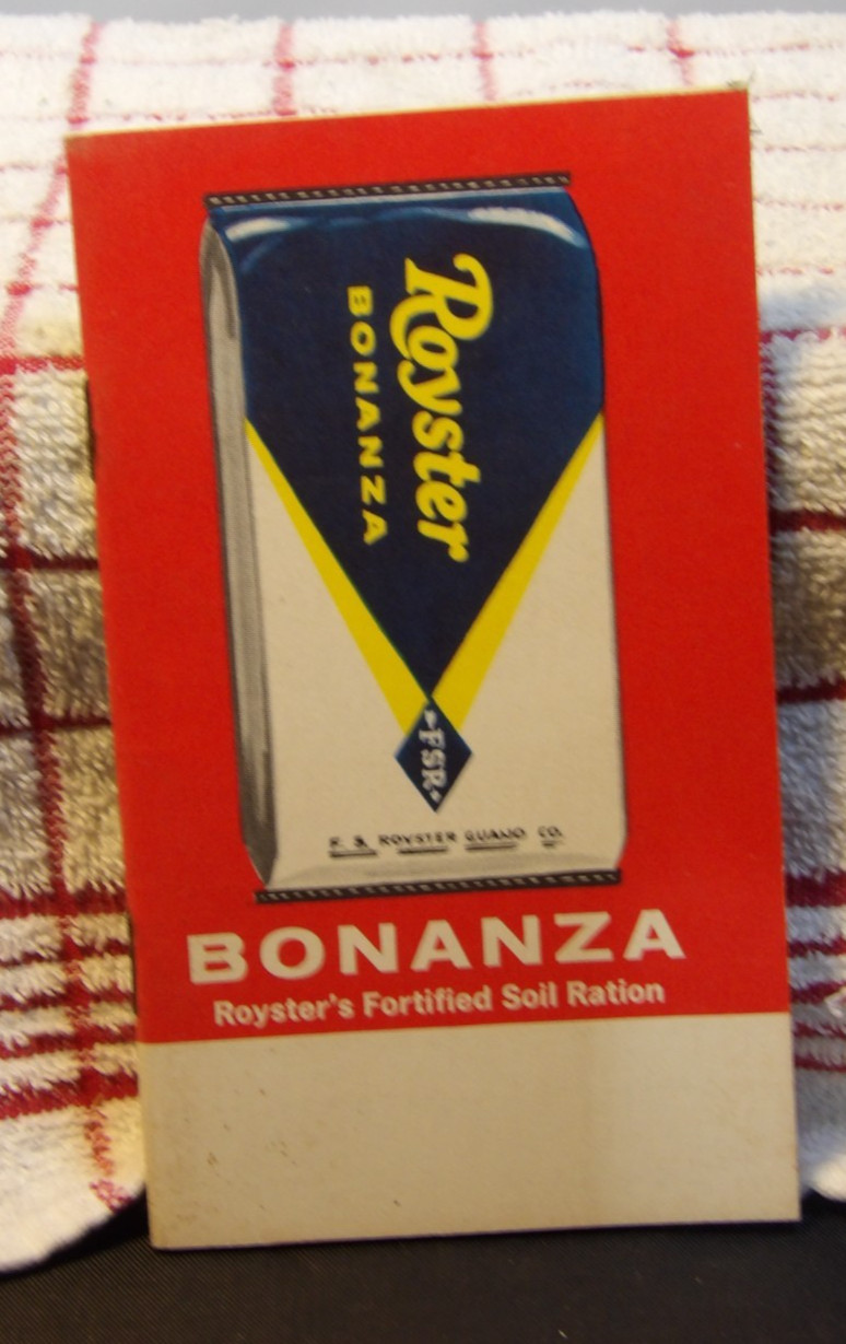 Vintage Farmers Pocket Memo Book 1965 Royster Bonanza Fertilizer
