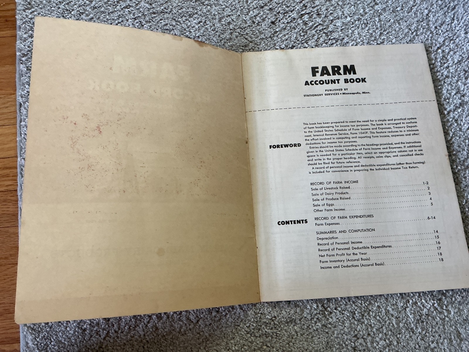 Vtg. Farm Acct. Record Book Valley Maid Dairy Products, Le Sueur, Minnesota
