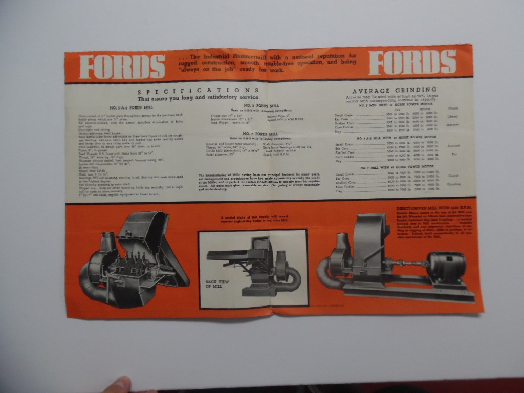 c.1940s Myers-Sherman Co Fords Industrial Hammer Mill Catalog Brochure Vintage