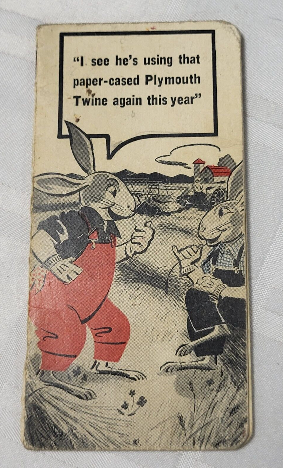 1940&rsquo;S PLYMOUTH TWINE POCKET NOTEBOOK CALENDAR ANTIQUE ADVERTISING FARMING ROPE