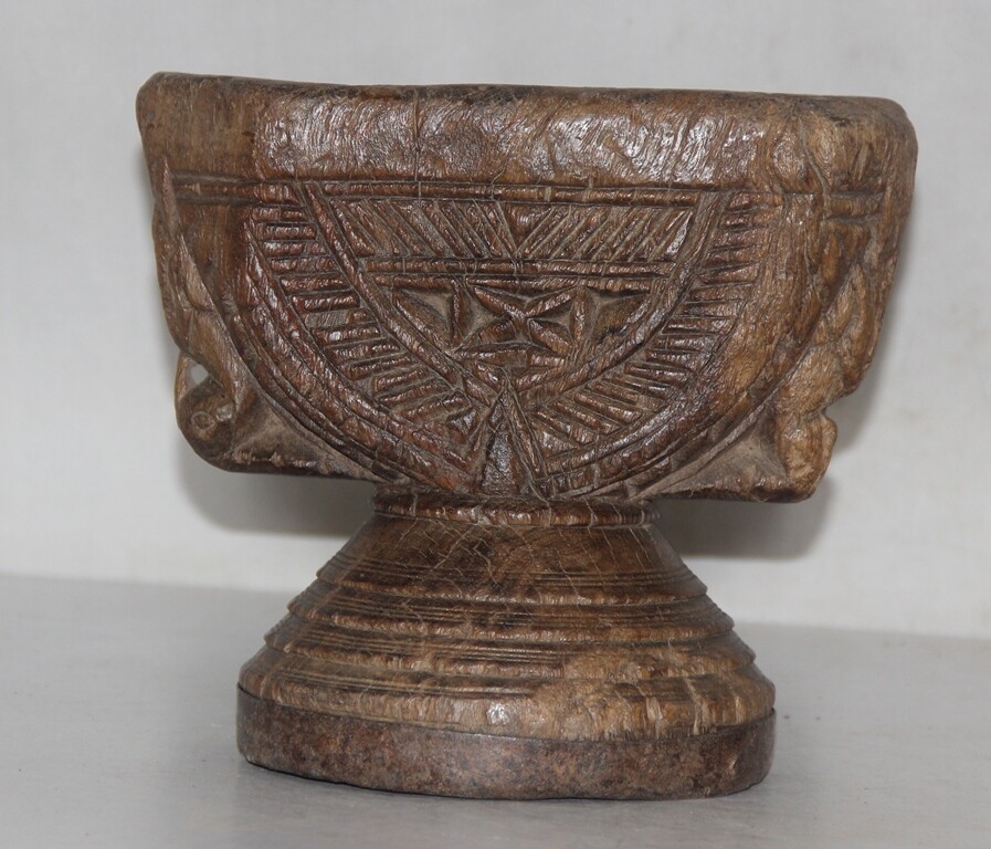 Antique Wooden Agricultural Seed Holder Bijni Original Old Hand Carved