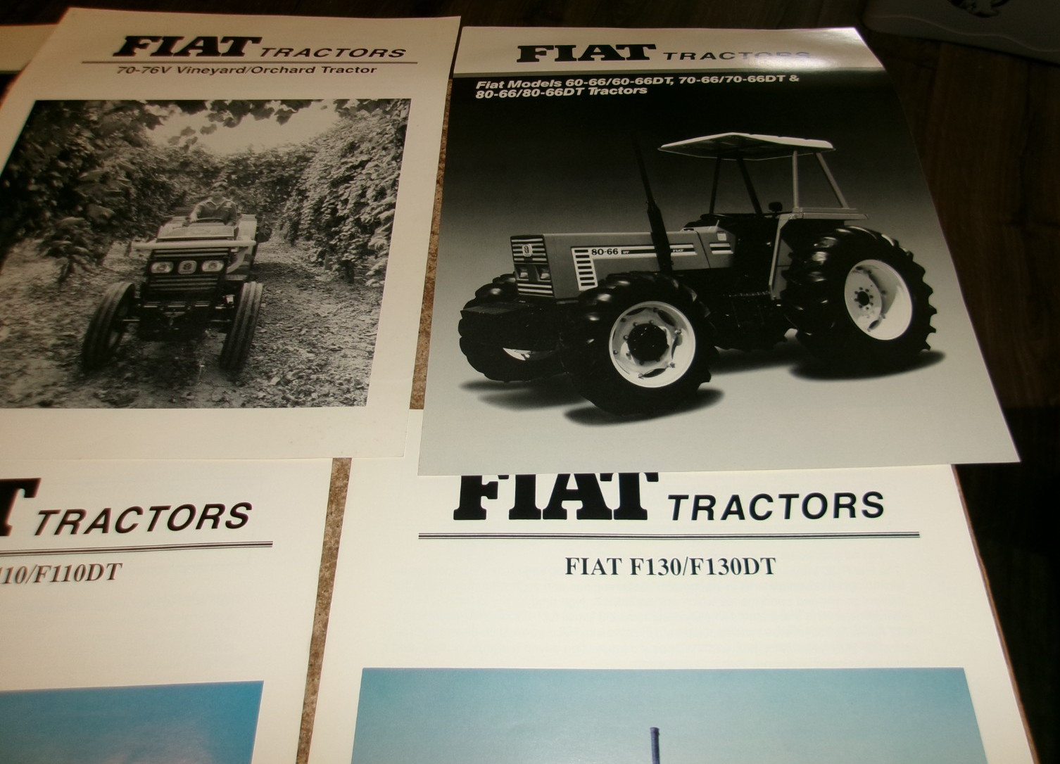 6-lot 1980&rsquo;s-90&rsquo;s fiat tractors + crawler 1+3 page brochures good used