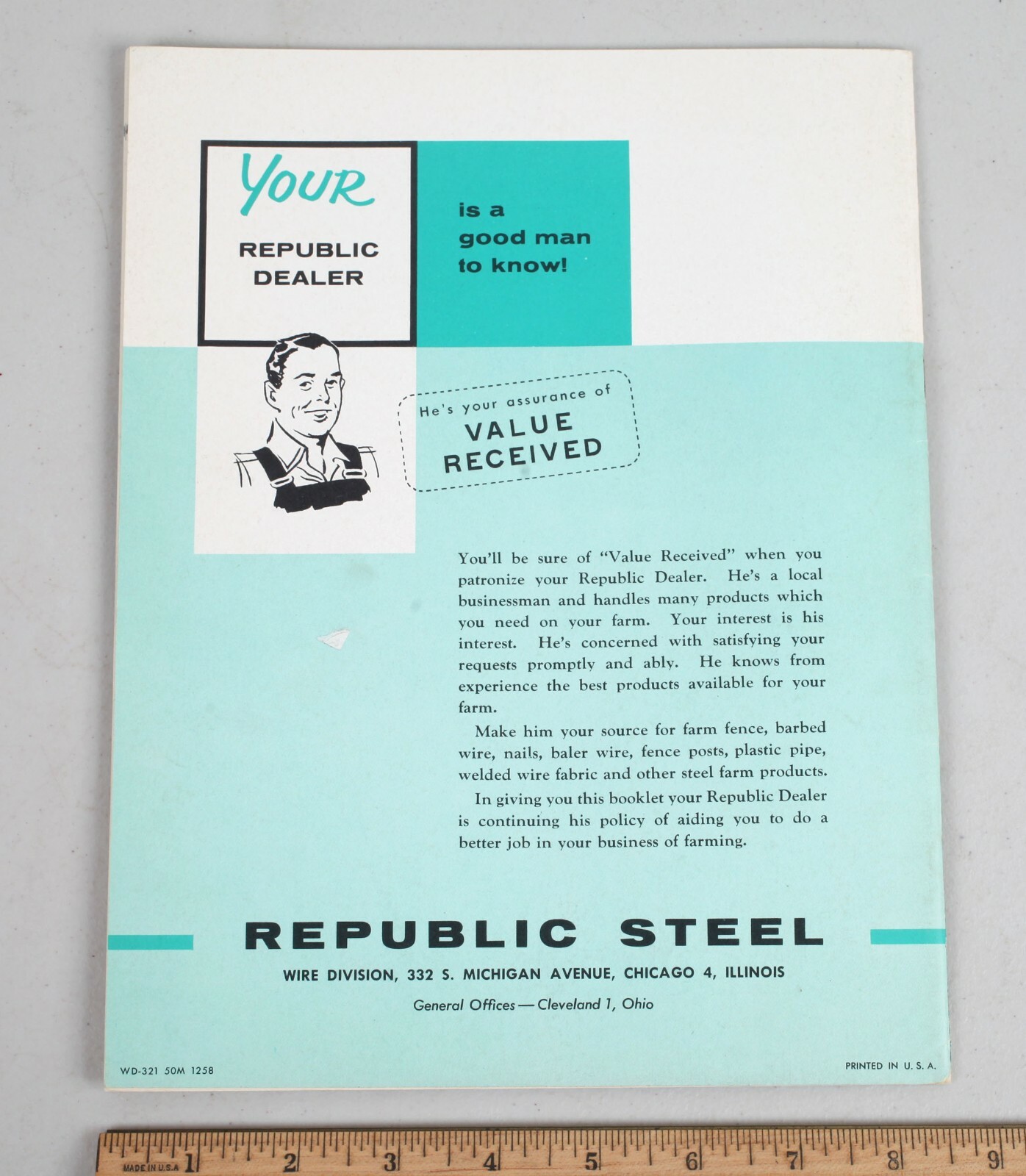 Vintage 1950s Republic Steel Wire Division Farm Mechanics & Fencing Catalog