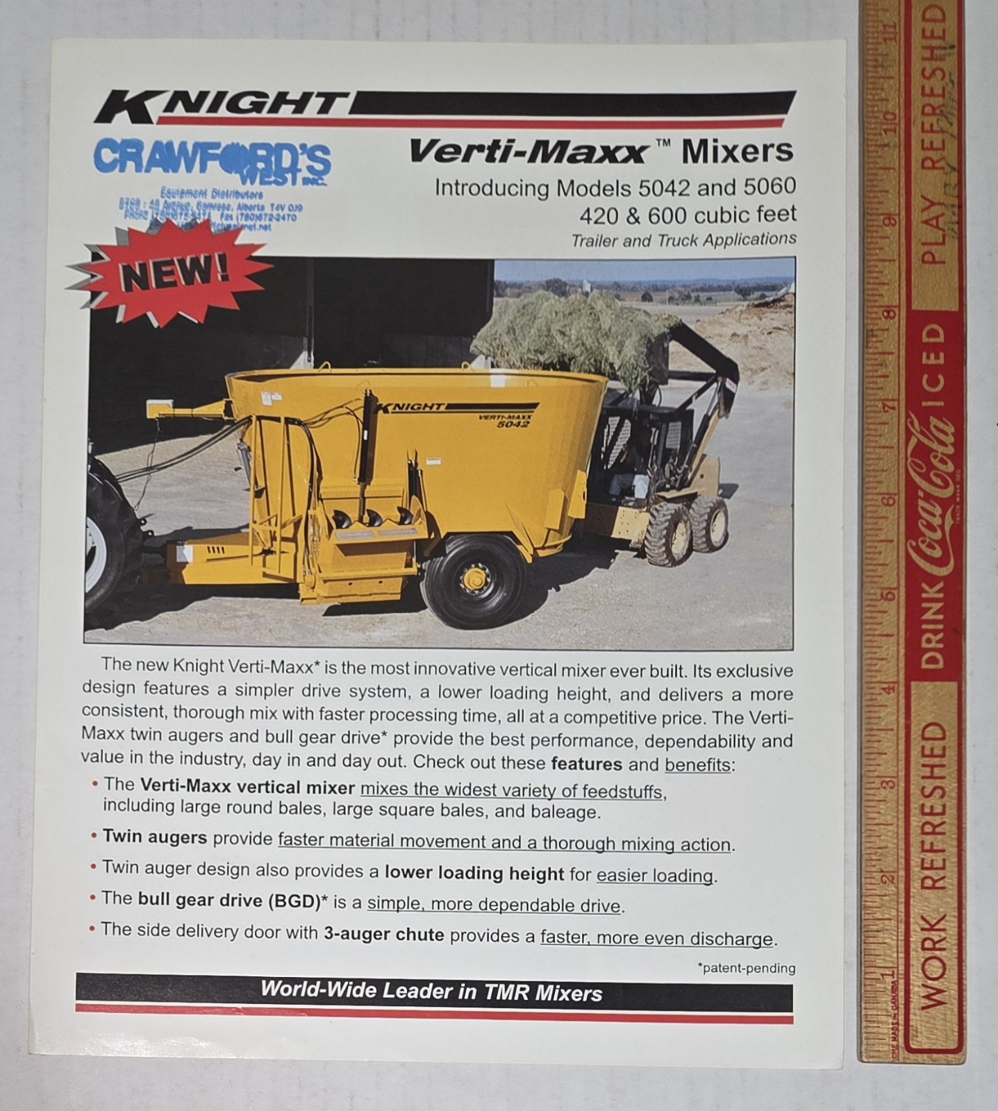 Knight Verti-Maxx Mixers Vintage Farm Agricultural Advertising Paper