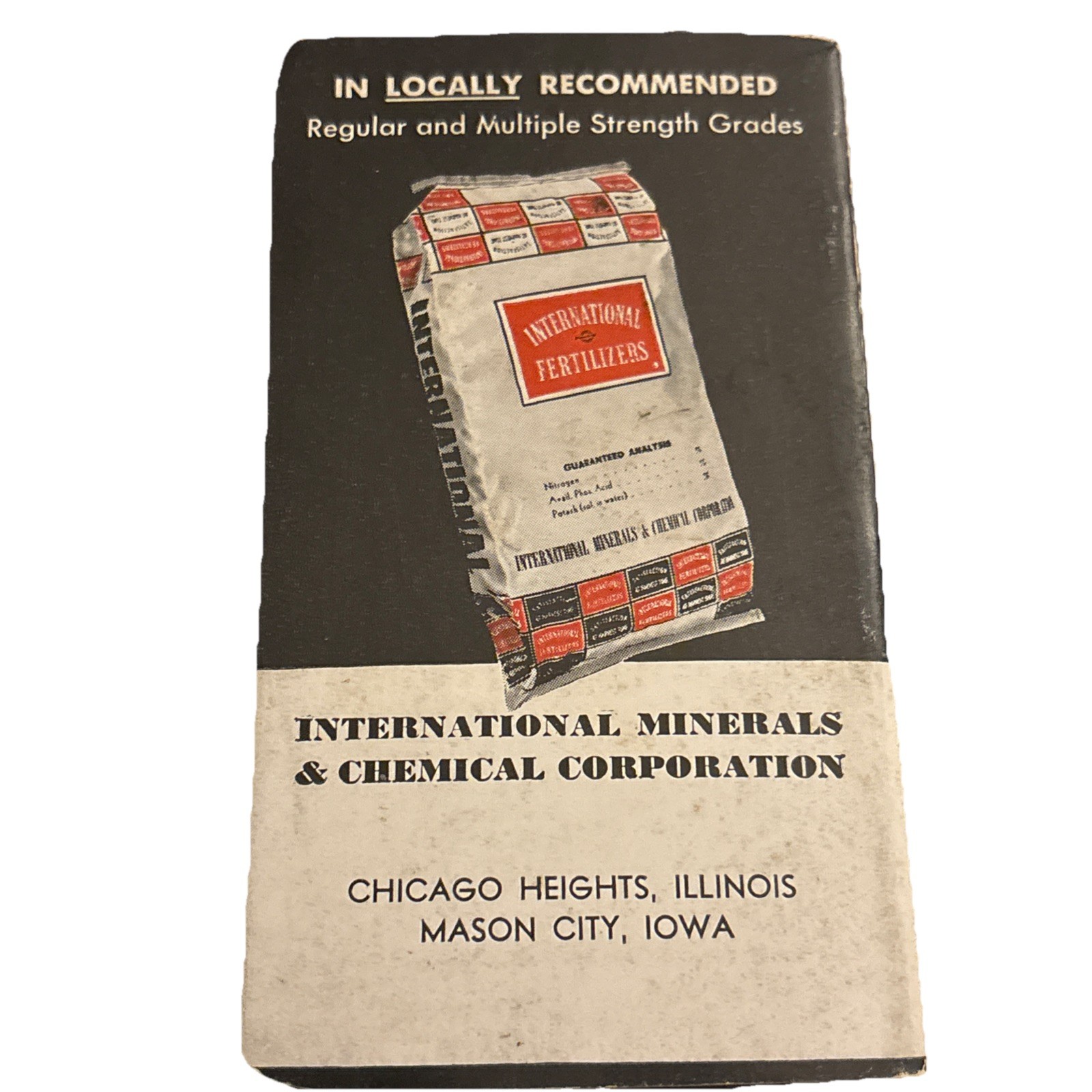 International Fertilizers Chicago Heights, IL (1956) Calendar Notepad