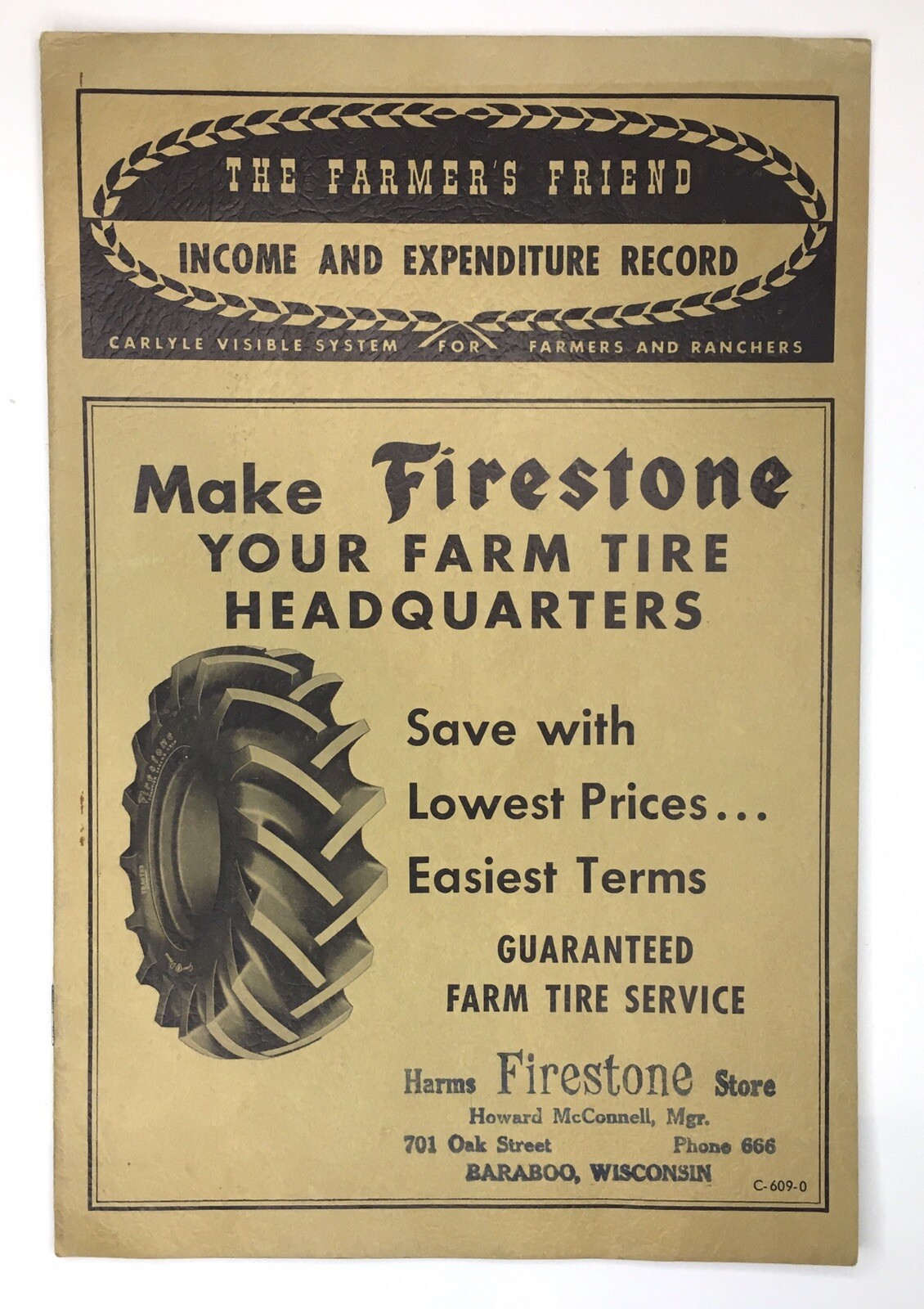 1956 Firestone Farmers Friend Income and Expenditure Record Keeper / Tracker