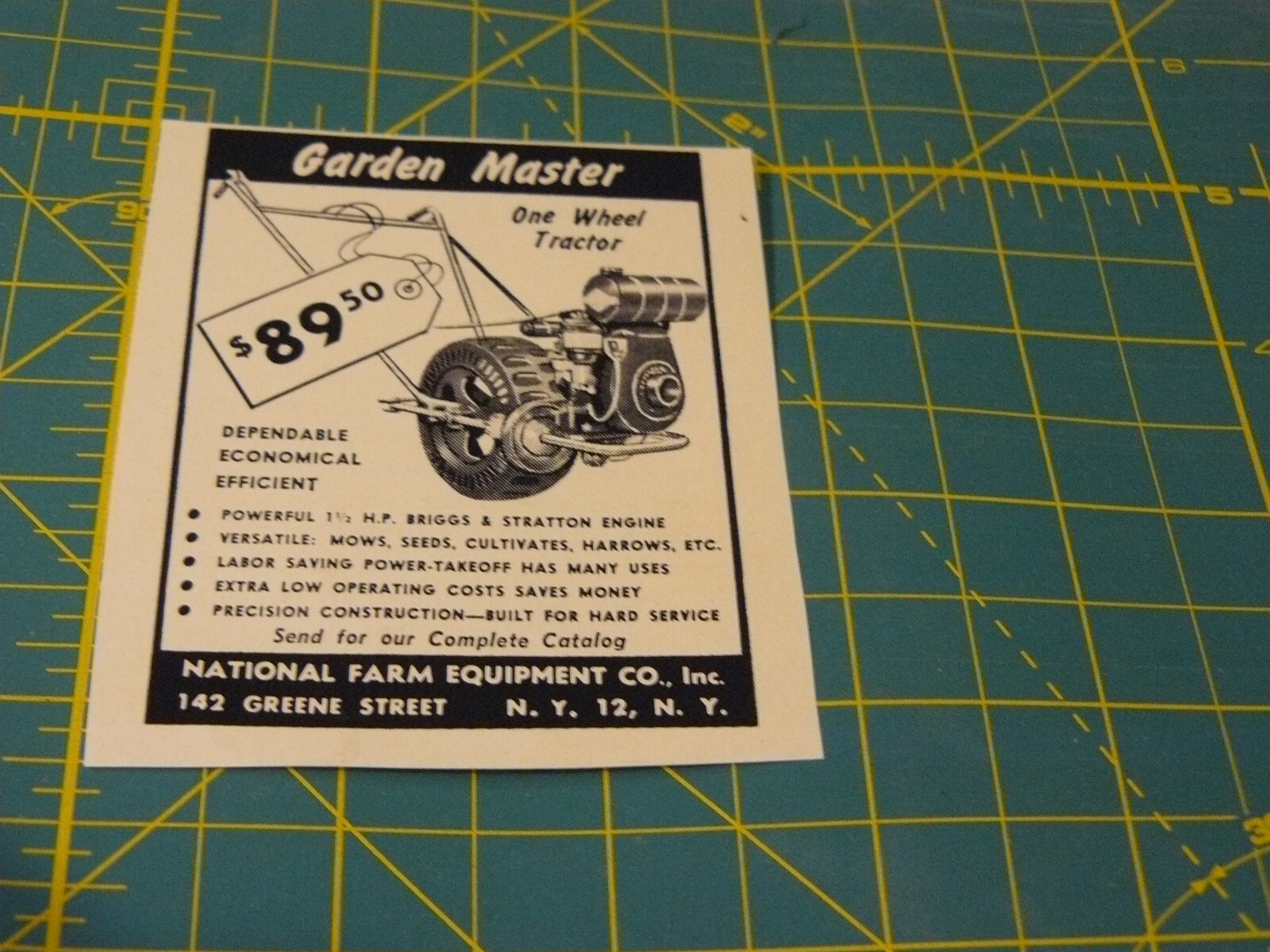 The FARM QUARTERLY-AD-SPRING 1951-One WHEEL TRACTOR GARDEN MASTER-Nat FarmEqumpt