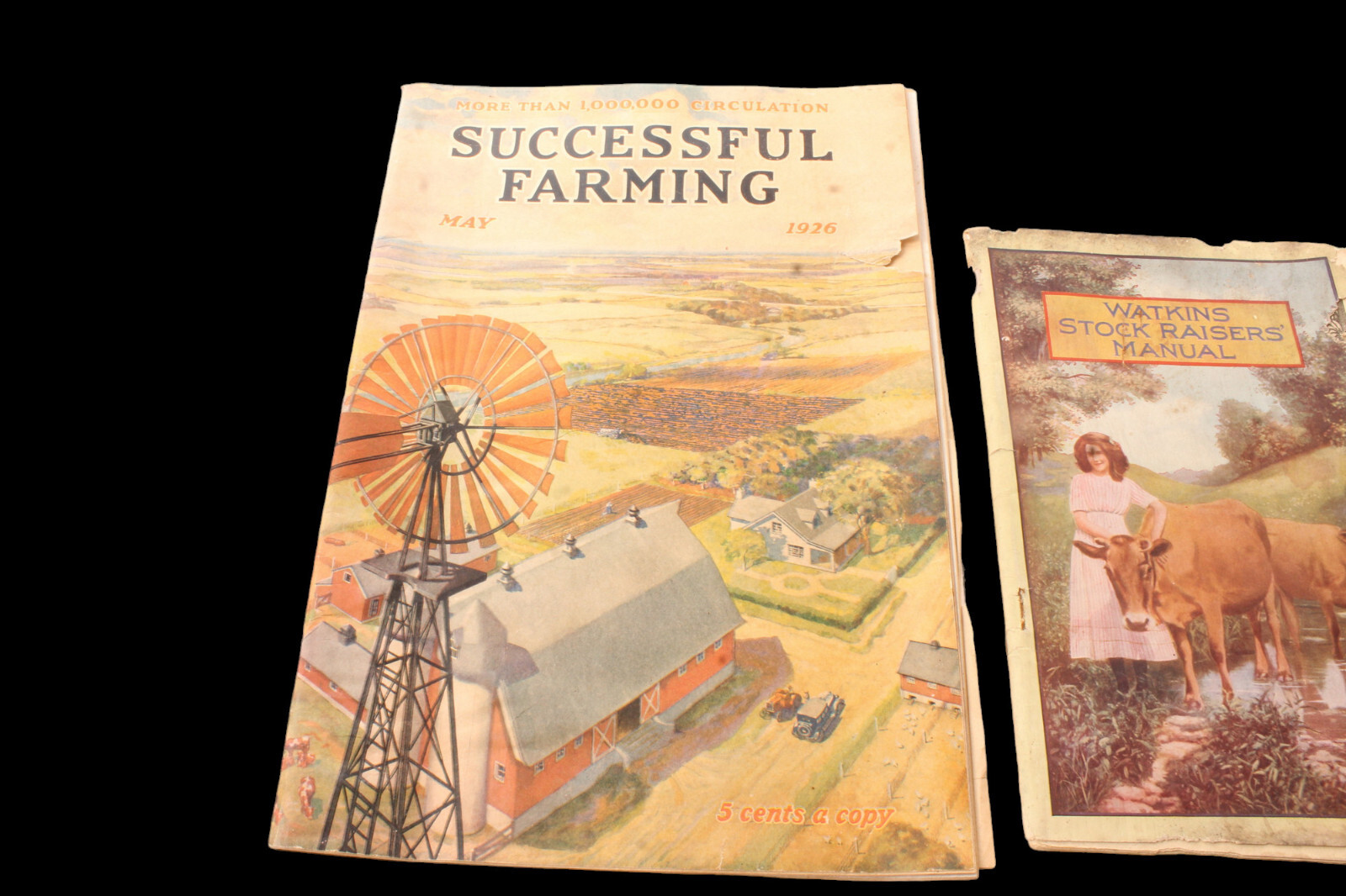 5 Antique Farmers & Dr Miles Almanac Watkins Stock Manual & Successful Farming