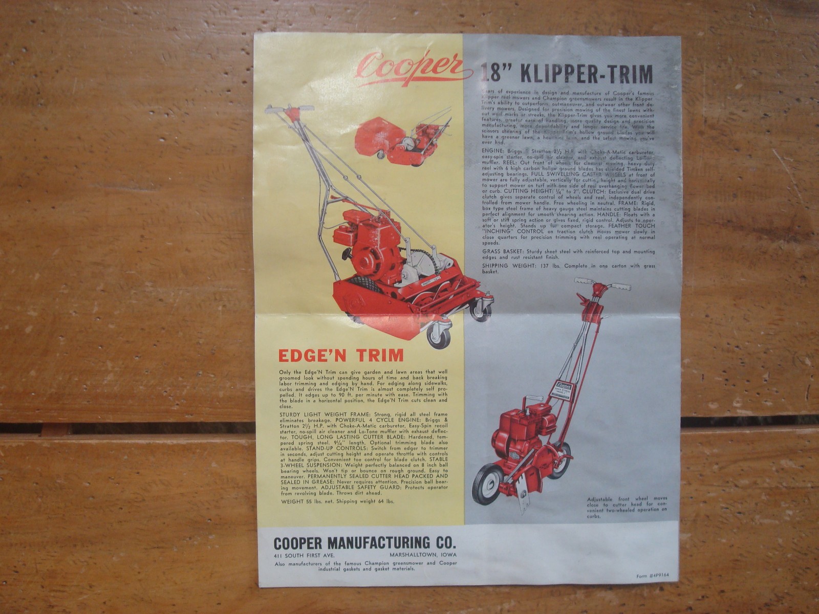 1960s Cooper Lawn Equipment Brochure. Lawnmowers