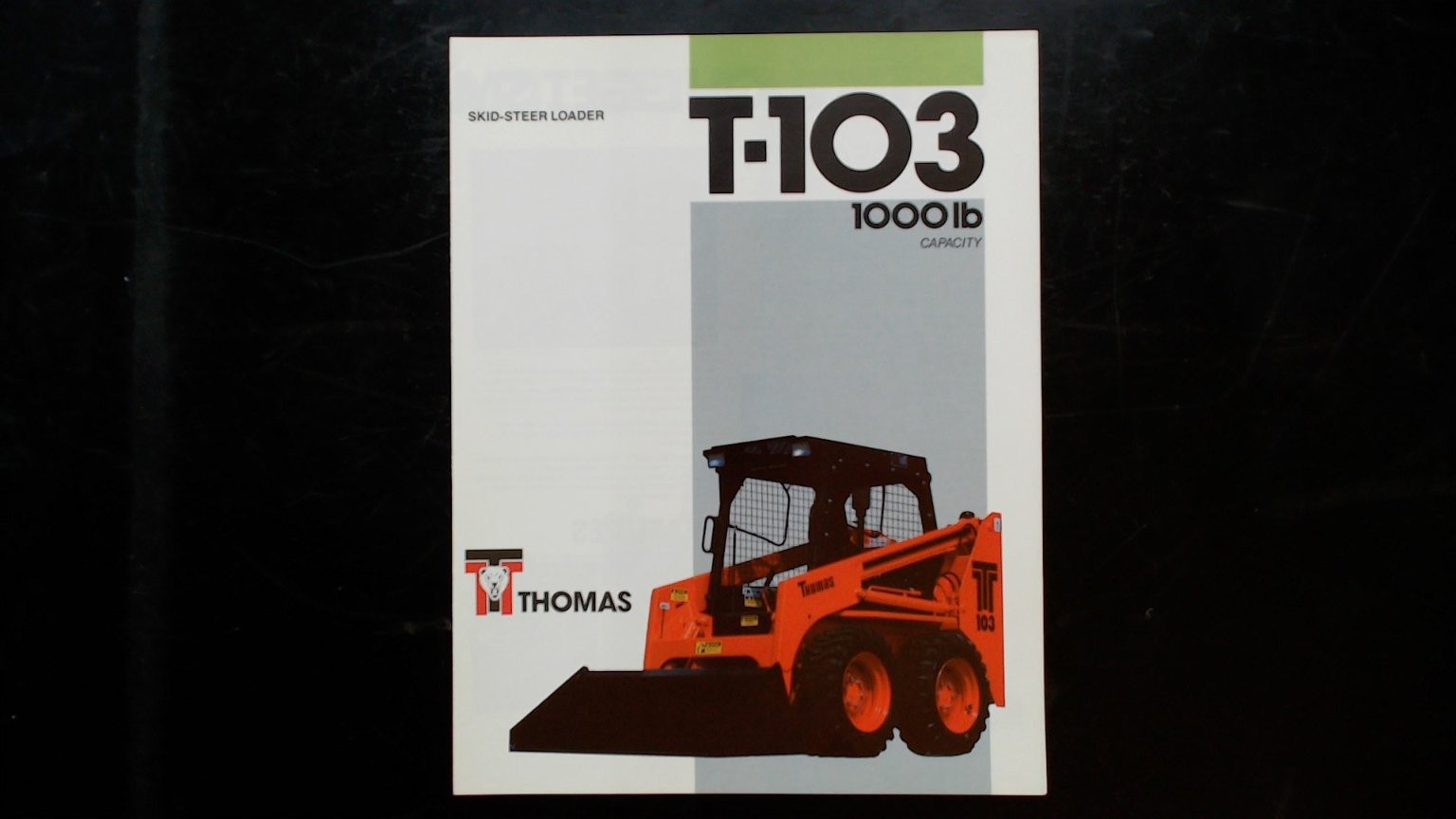 Thomas T-103 Skid-Steer Loader Brochure Vintage 1986 Agriculture