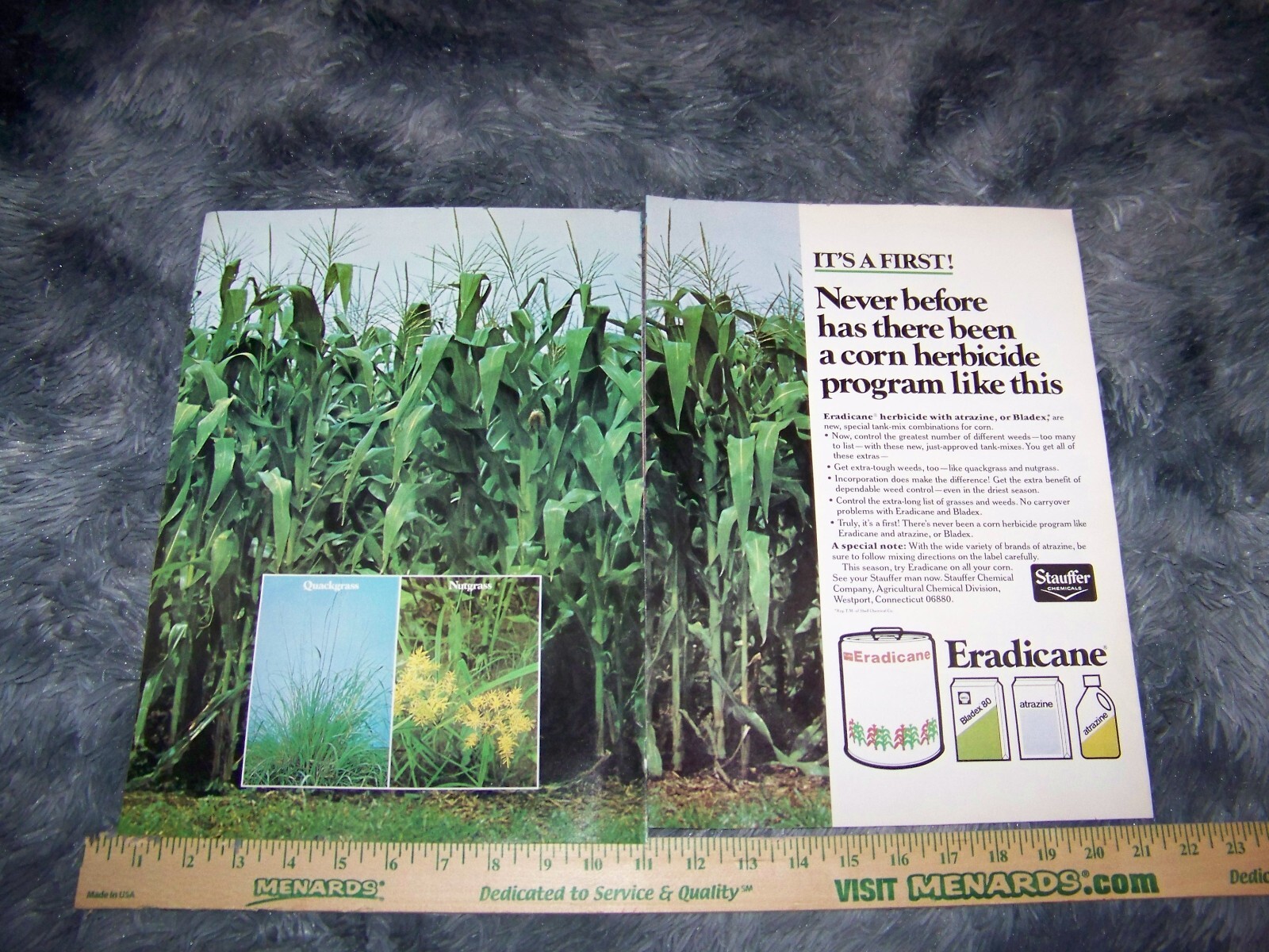 Stauffer Eradicane Farm / Agricultural Print Ad from Magazine Vintage 1977