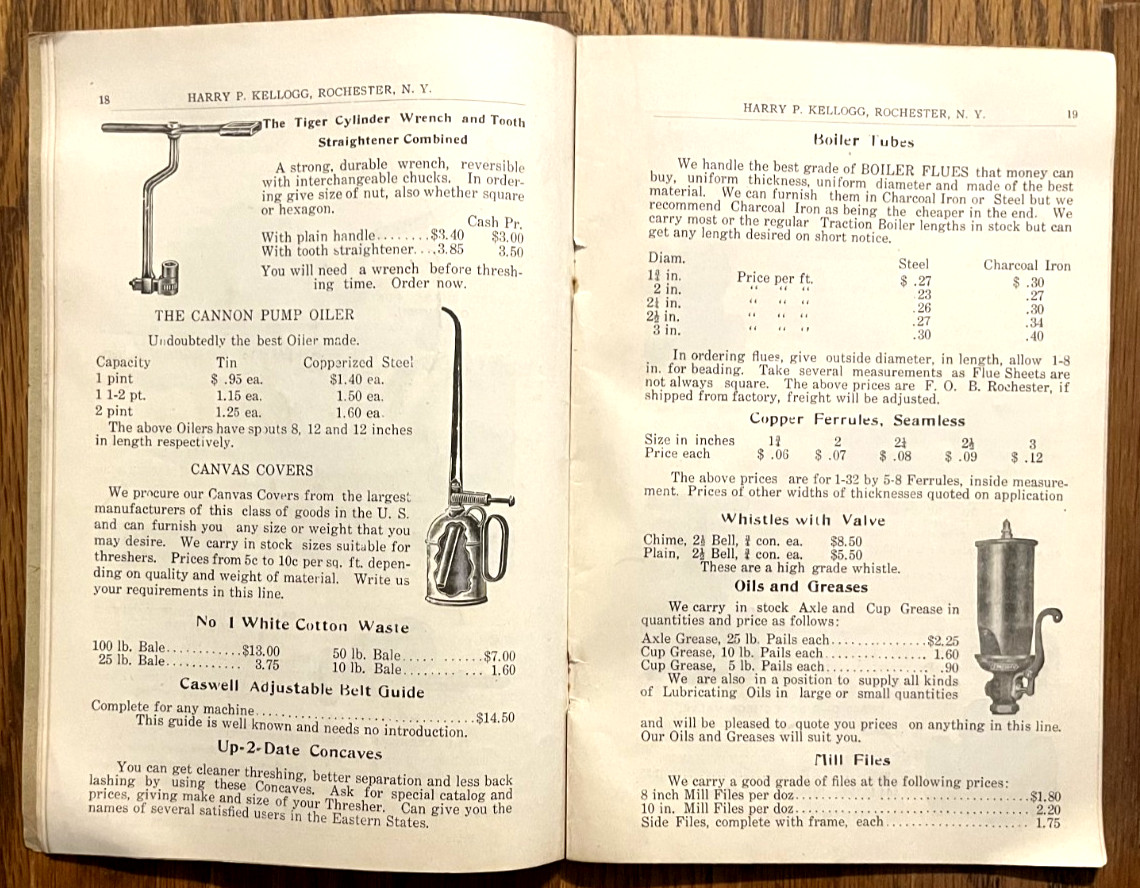 1922 Harry Kellogg Thresherman Mill & Contractors Supply catalog Rochester NY
