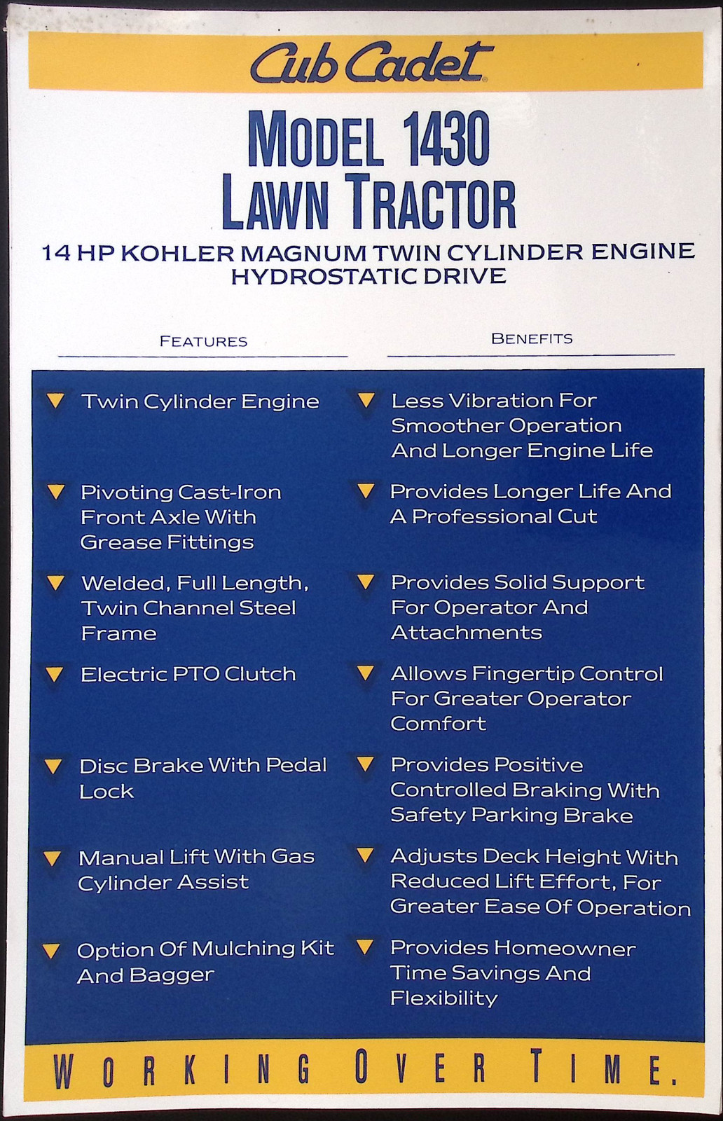 1999 Cub Cadet Dealer sales lot: Dealer Price List, The Big Event price list, Mo