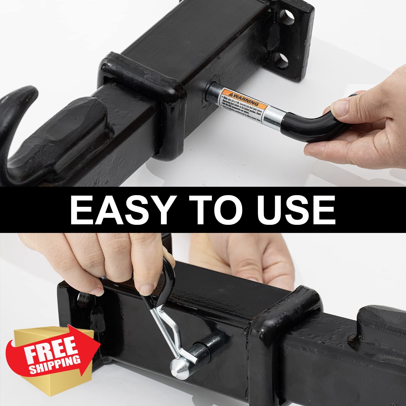 TOPSHINE Trailer Hitch Pin Clip 4 Pack 5/8 Inch Black