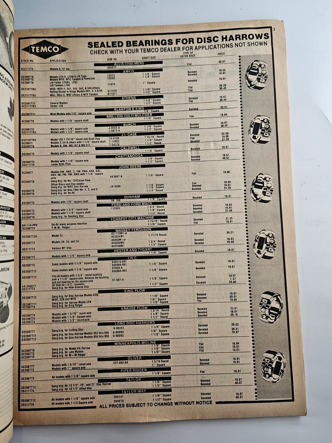 1982 Temco Tractor Parts Catalog Brusnahans