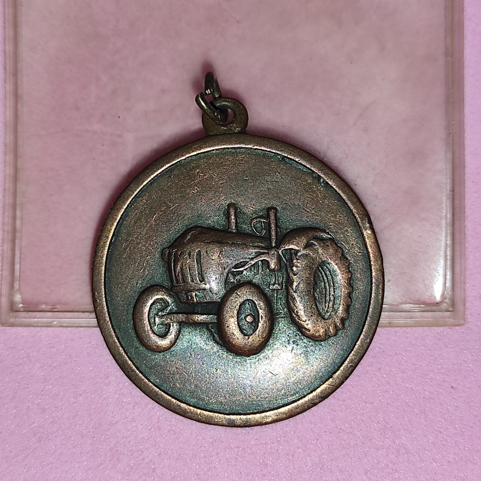 ANTIQUE RARE RHEINSTAHL HANOMAG TRACTOR BRONZE MEDAL EMBLEM ARGENTINA SOCIETY