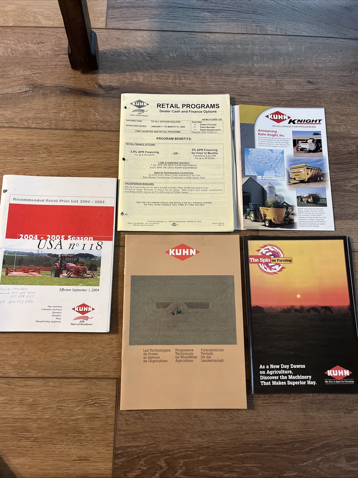 2004-2005 KUHN Knight Farming Retail Price List USA Farming Brochures