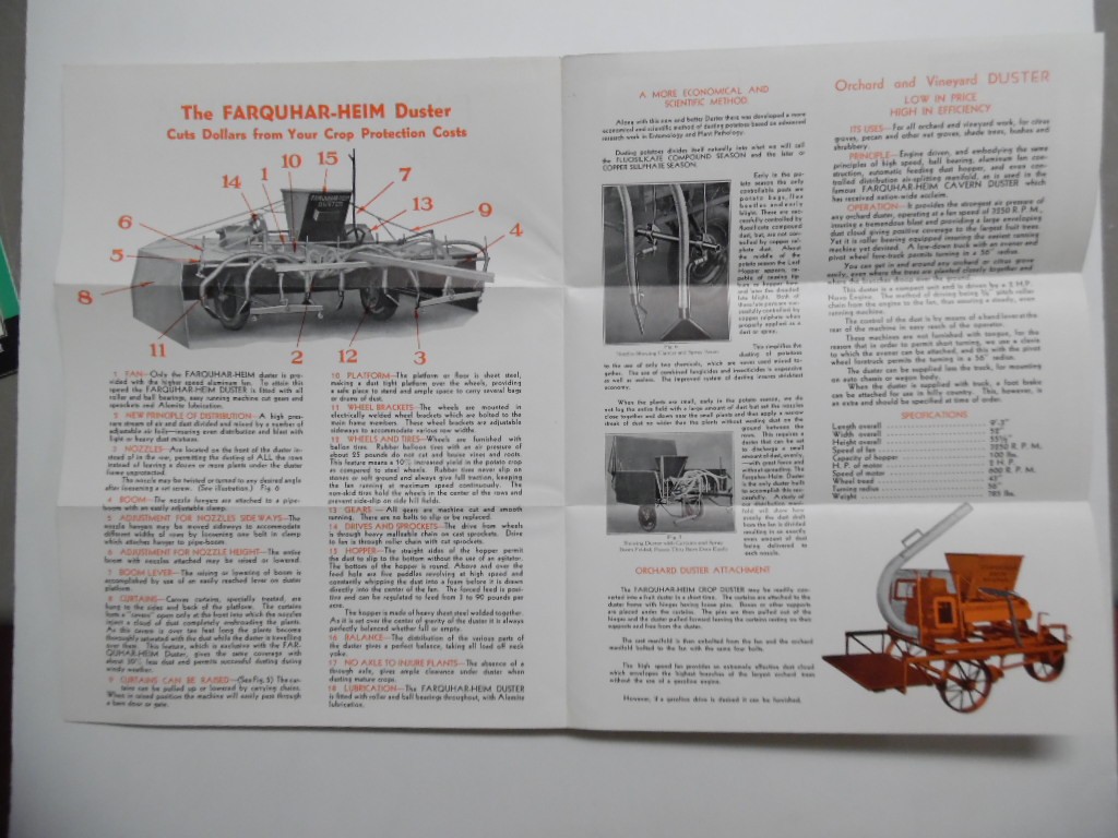 c.1930s IRON AGE Farm Tractor Power Sprayer Duster Brochure A.B Farquhar Vintage