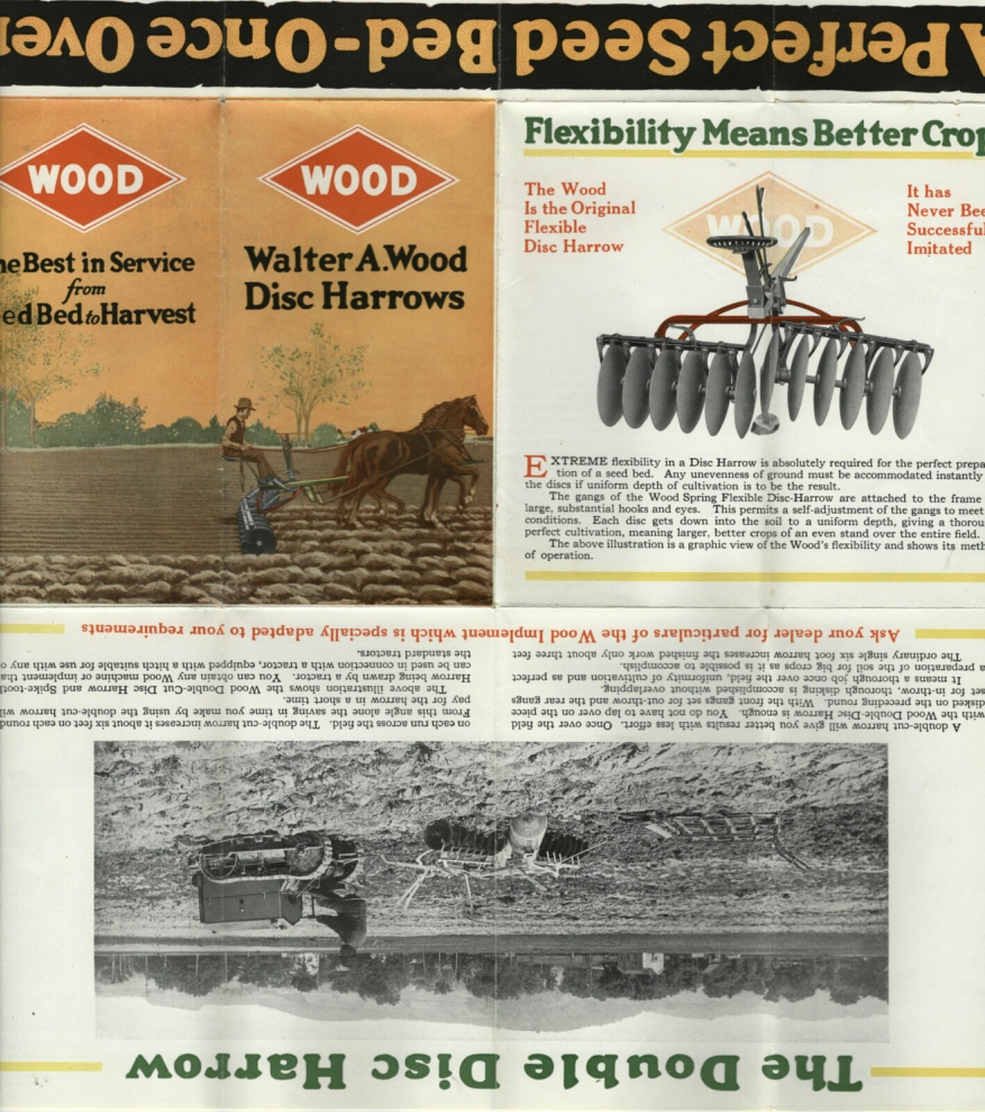 CA 1930 WALTER WOOD DISC HARROW FLYER MOWING REAPING MACHINE CO HOOSICK FALLS NY