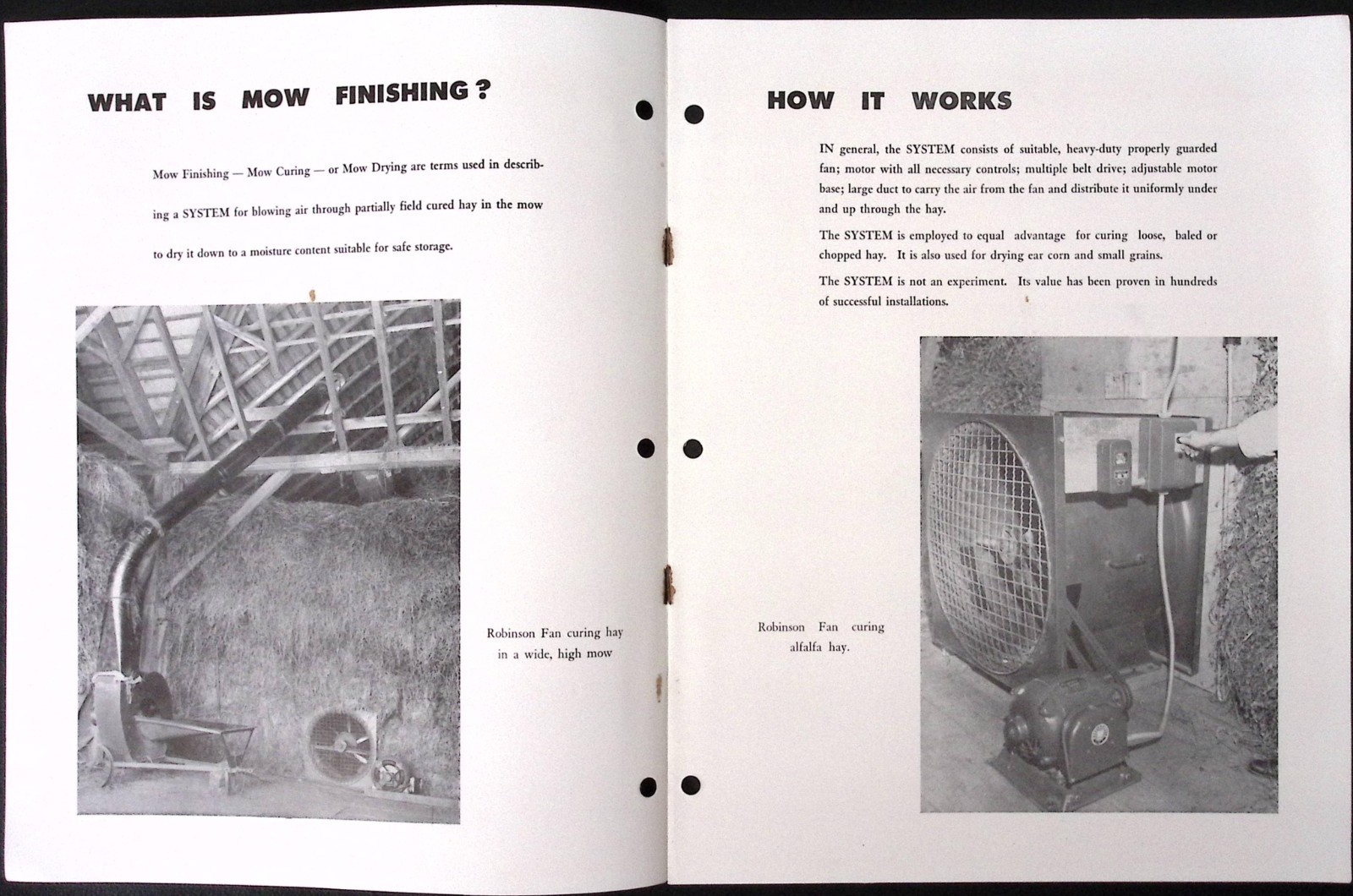 1952 Robinson Fans for Drying Farm Crops Brochure Robinson Ventilating Co