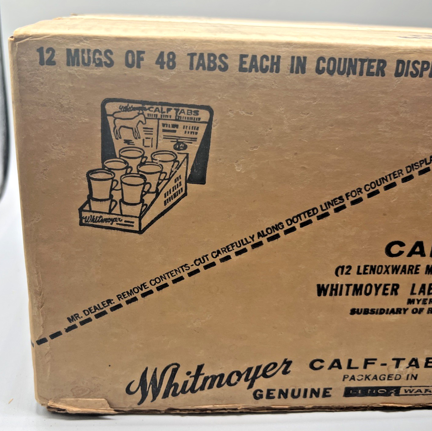 Whitmoyer Laboratories Myerstown PA Calf Scour Tabs Promotional Mug Display