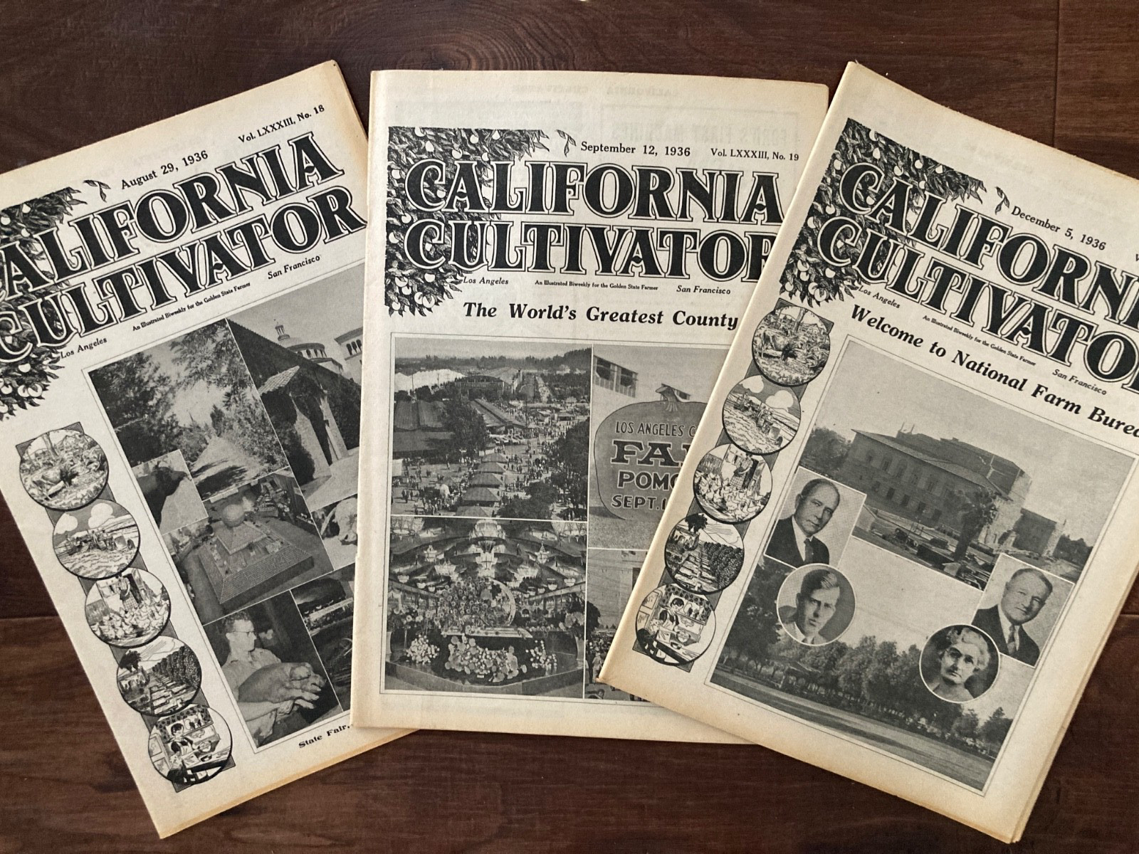 California Cultivator Agricultural Newspaper 1936 Biweekly Lot of 23 VHTF